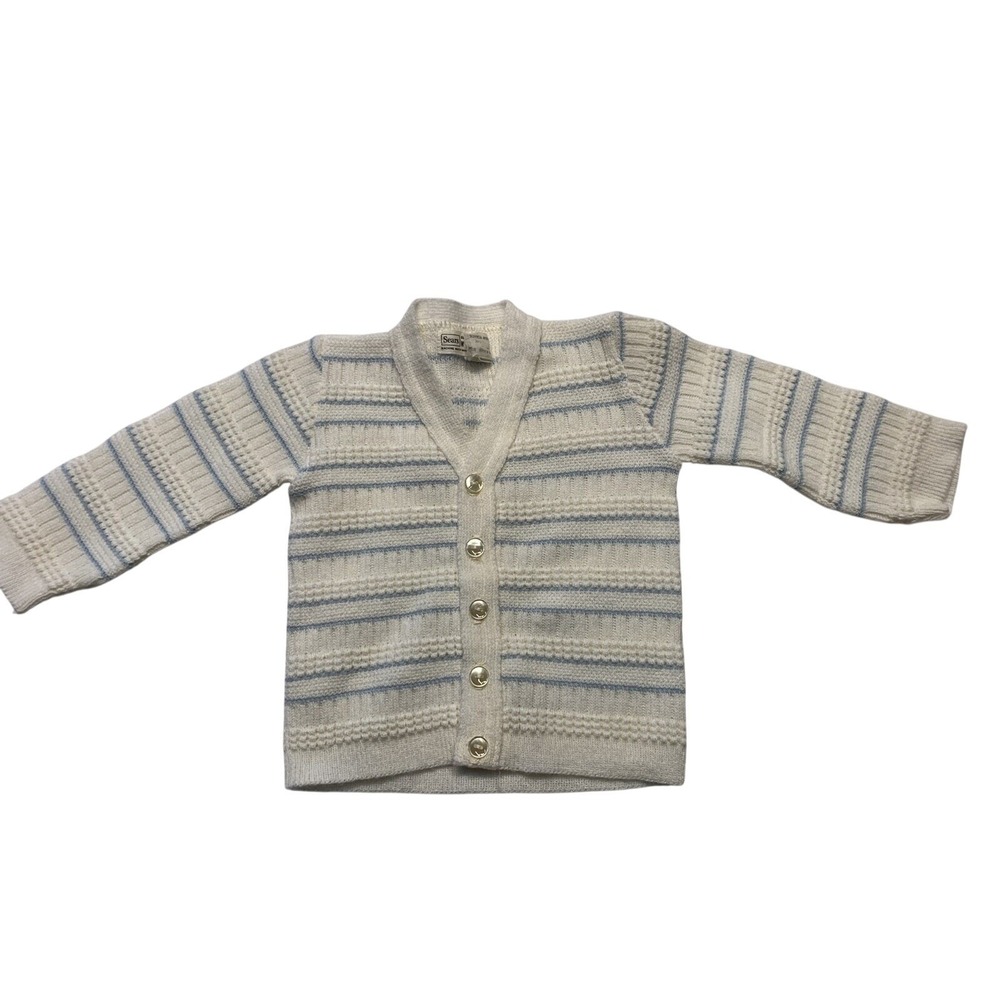 Vintage 12month  kids sears acrylic knit‎ cardigan sweater 21-26lbs